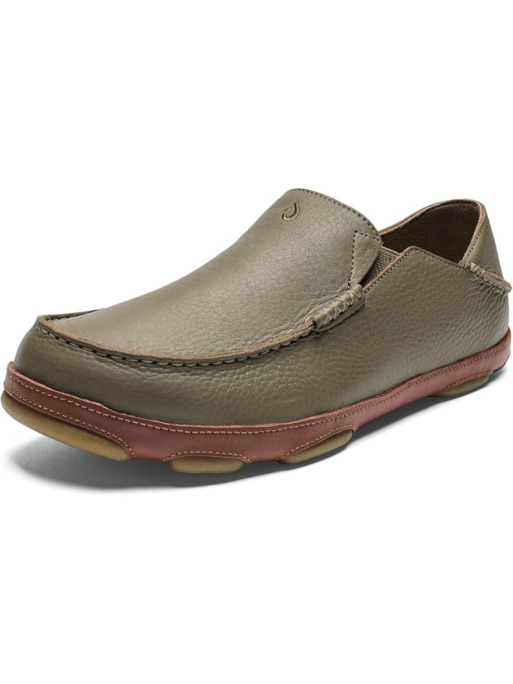 Men's Clay Toffee Moc Toe Premium Leather Block Heel Comfortable Slip On Loafers